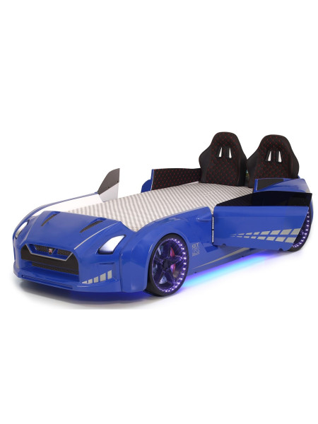 Ліжко машина синя з підсвічуванням Порше-911